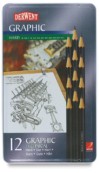 Derwent Graphite - Hard - Tin of 12