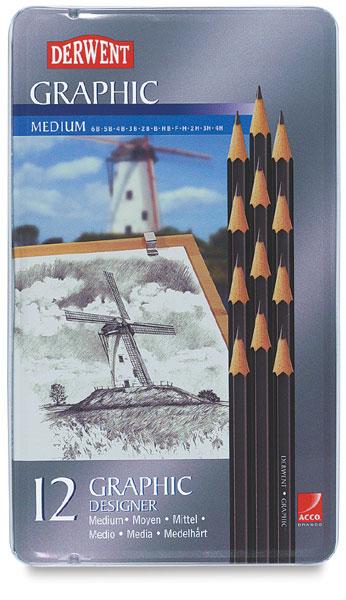 Derwent Graphite - Medium - Tin of 12