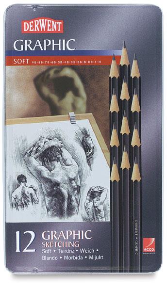 Derwent Graphite - Soft - Tin of 12