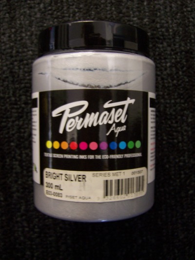 Permaset Aqua Metallic Colour - Bright Silver - 100ml Jar